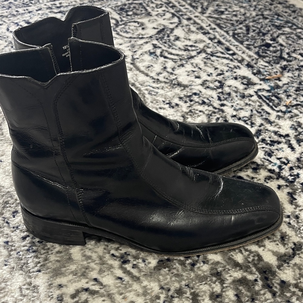 Black Leather Men's Boots